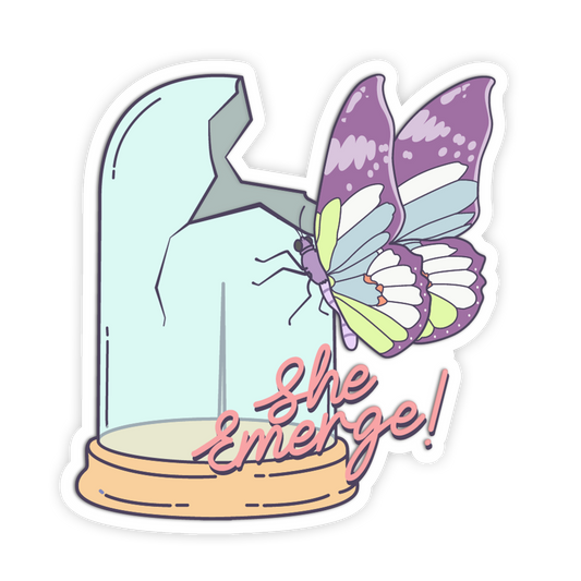 Broken Bell Jar Butterfly - Cute Butterfly Sticker - The Stkr Store