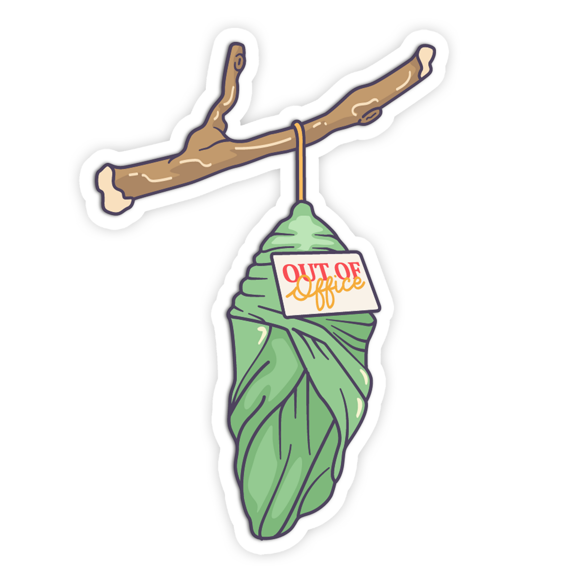 Hibernation Mode Cocoon - Cute Butterfly Sticker - The Stkr Store
