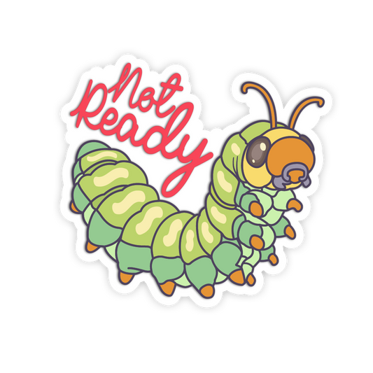 Grumpy Green Caterpillar - Cute Butterfly Sticker - The Stkr Store