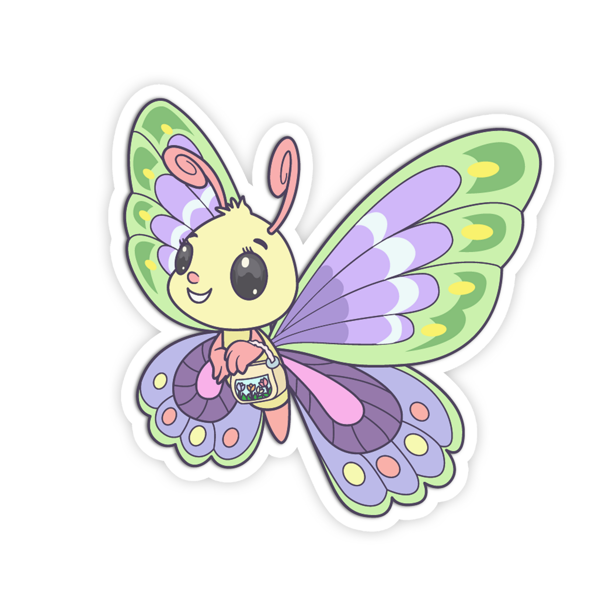 Pastel Tote Bag Flutter - Cute Butterfly Sticker - The Stkr Store