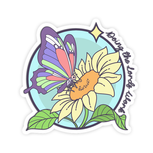 Sunflower Pollinator - Cute Butterfly Sticker - The Stkr Store