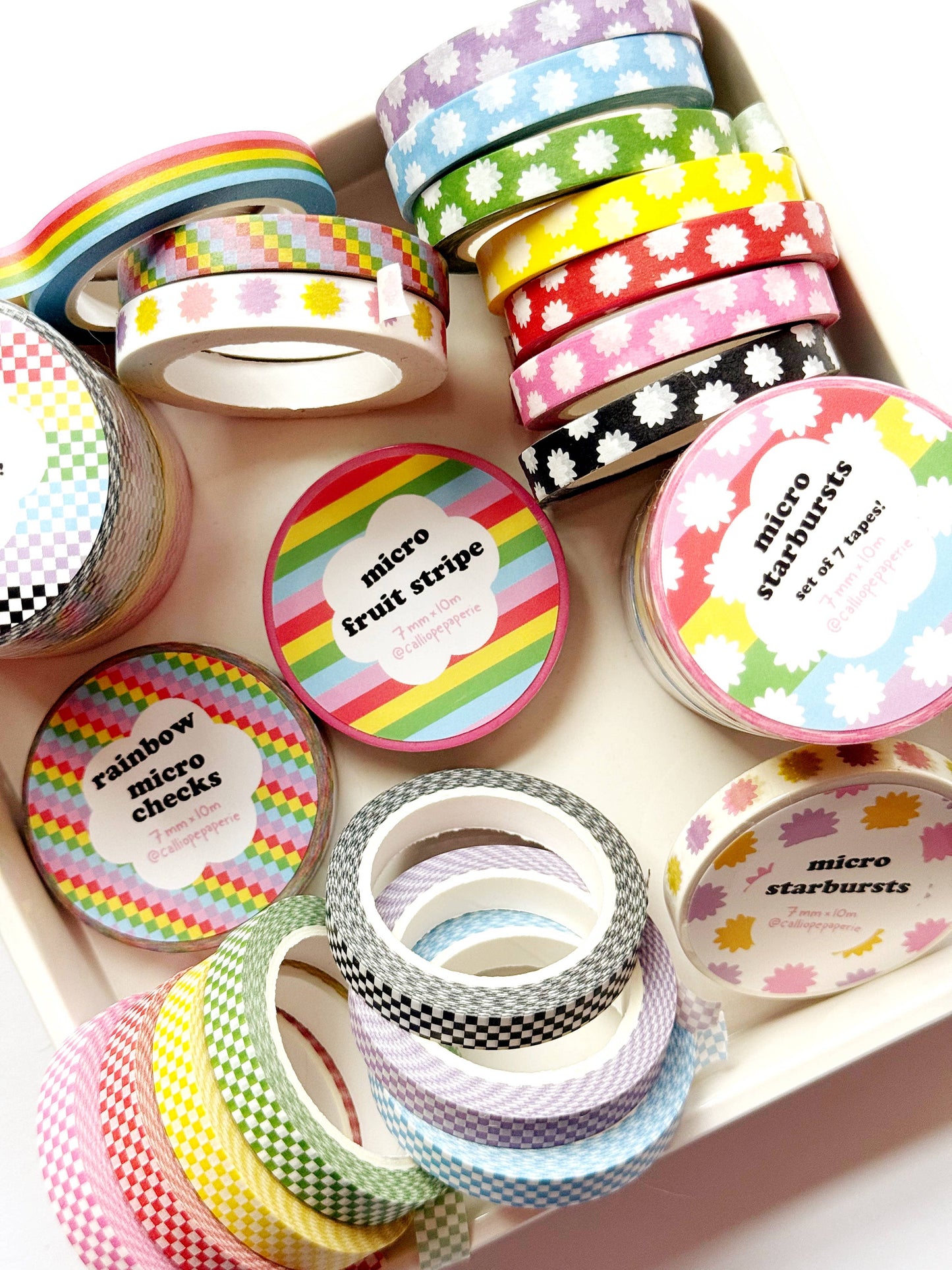 Micro Rainbow Check Narrow Washi Tape