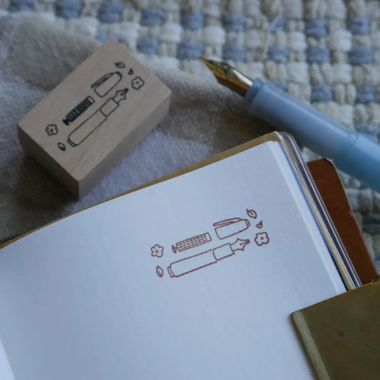 Fountain Pen Wooden Stamp