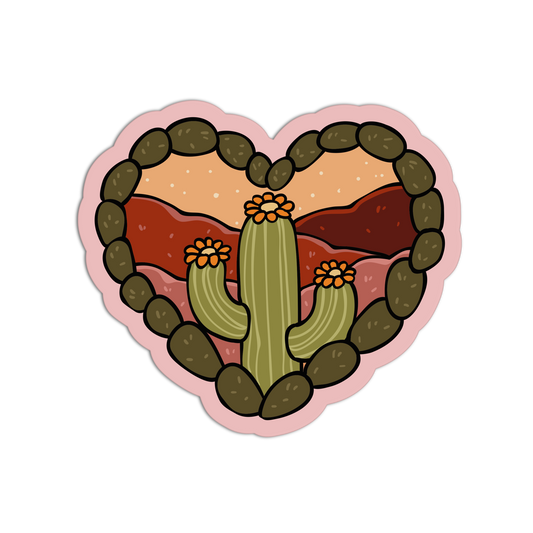 Heart Shape Cali Desert Sticker