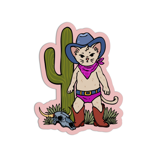 Cowboy Cat Cali Desert Sticker