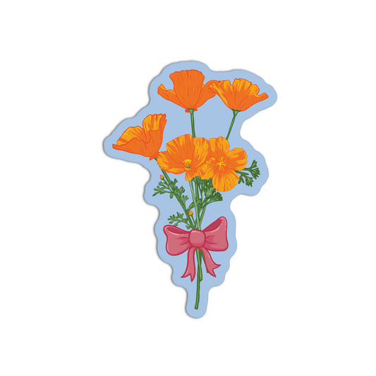 Cali Poppy with Ribbon California Poppy Stickers