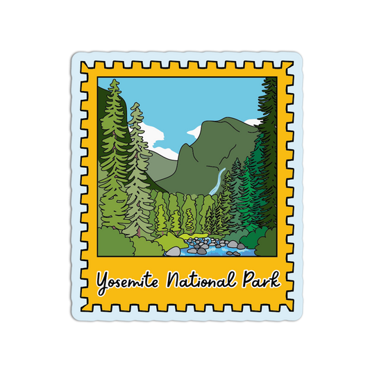 Yosemite National Park California Stamp Textured Stickers