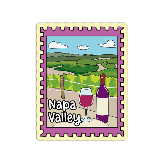 Napa Valley California Stamp Textured Stickers