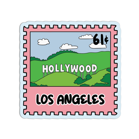 Los Angeles California Stamp Textured Stickers