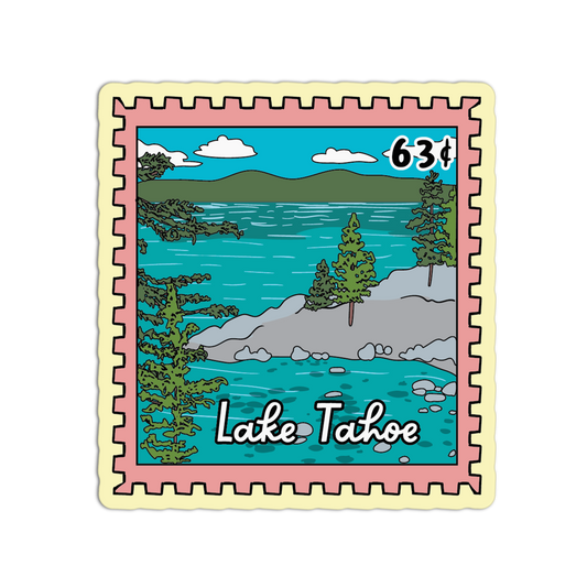 Lake Tahoe California Stamp Textured Stickers