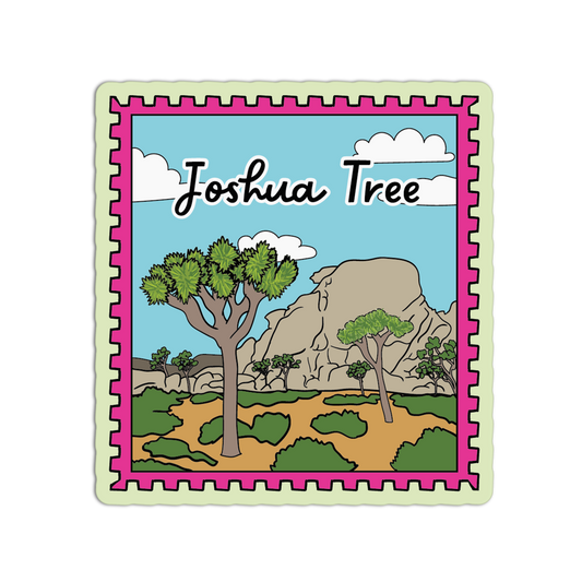 Joshua Tree California Stamp Textured Stickers