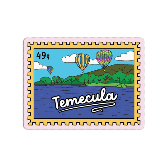 Temecula California Stamp Textured Stickers