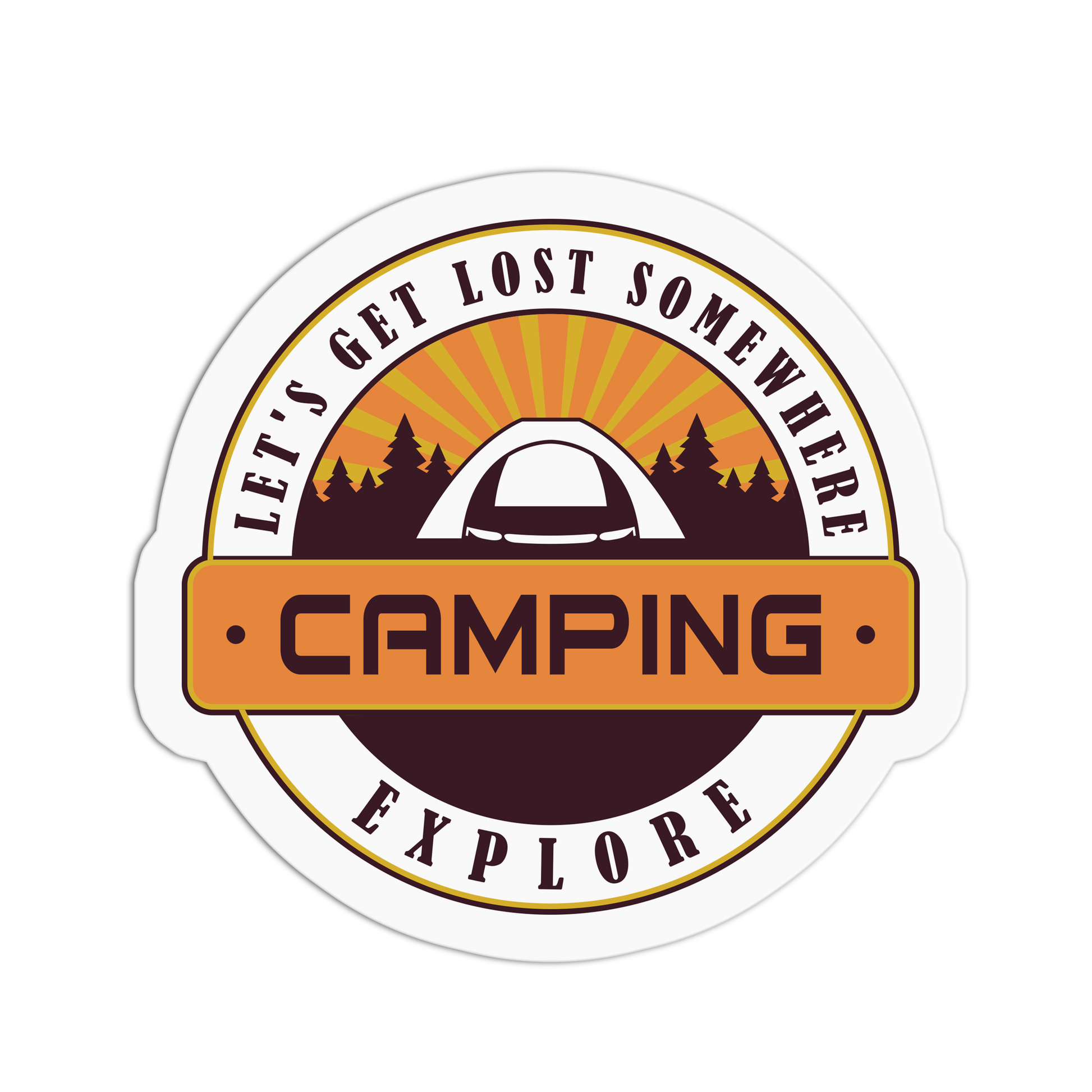 Let's Get Lost Somewhere - Camping Series Stickers - The Stkr Store