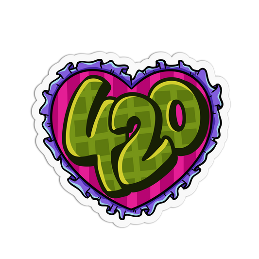 420 Heart Canna Series Stickers