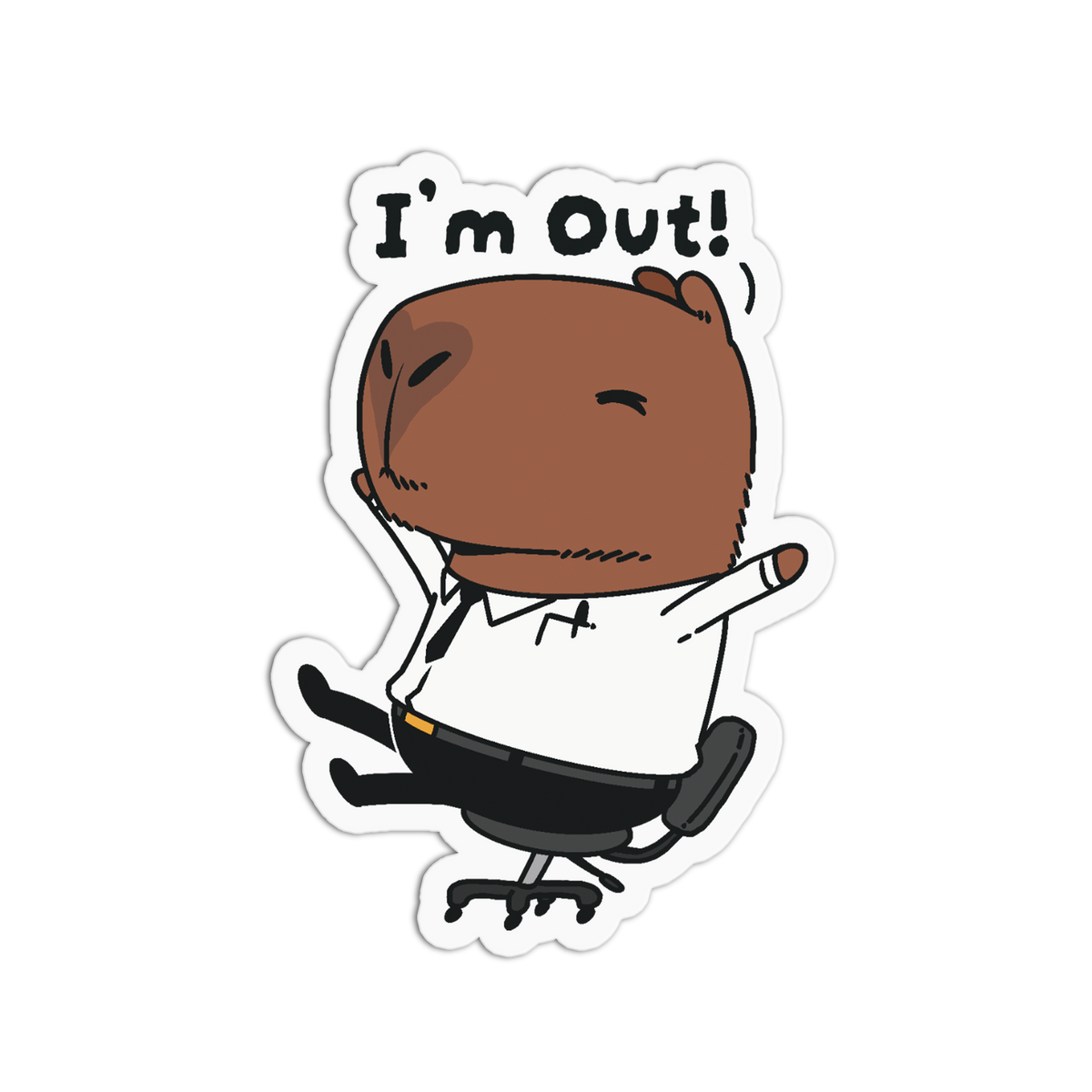 I'm Out Office Capybara Sticker