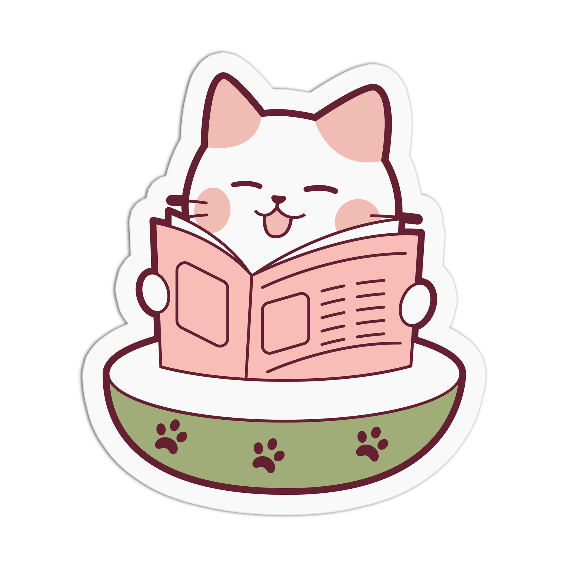 Newspaper Reader - Cat Series Sticker - The Stkr Store