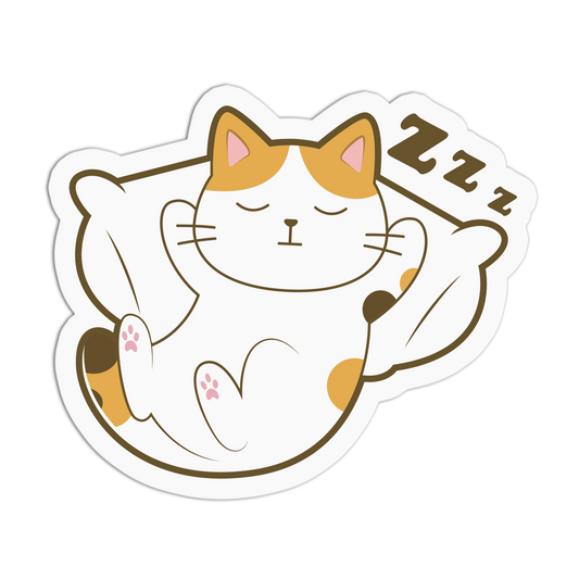 Sleeping on Pillow - Cat Series Sticker