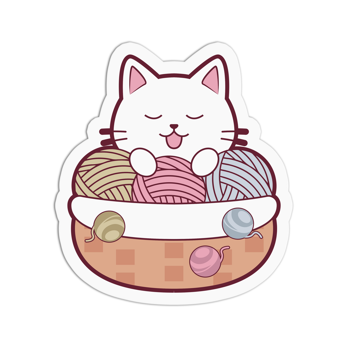 Basket of Yarn - Cat Series Sticker