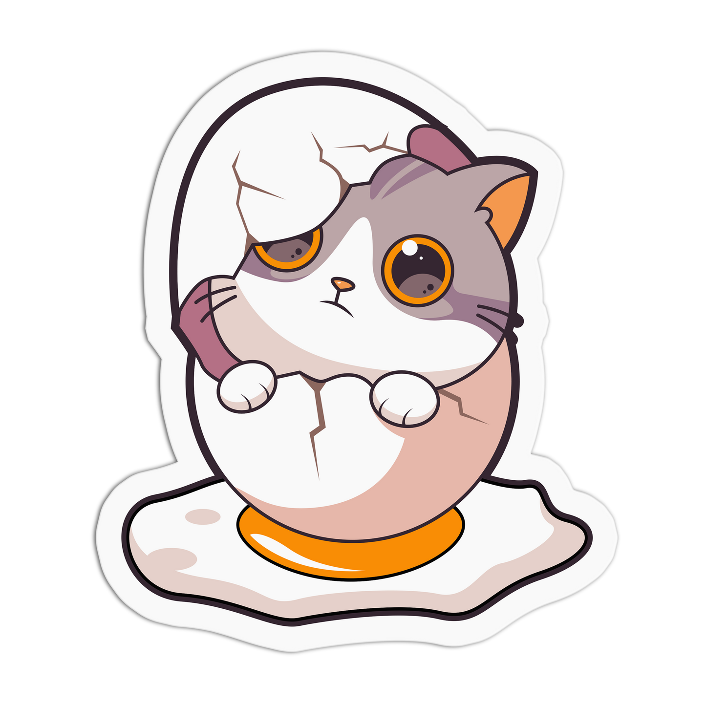 Breakfast Egg - Cat Series Sticker