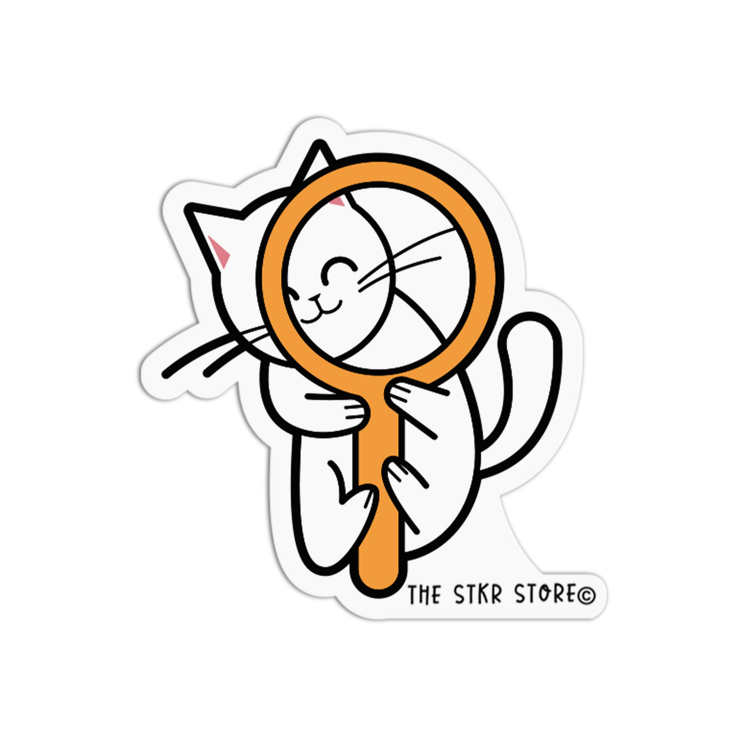 Magnifying Glass Cat Journal Supply Sticker - The Stkr Store