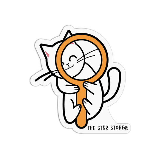 Magnifying Glass Cat Journal Supply Sticker