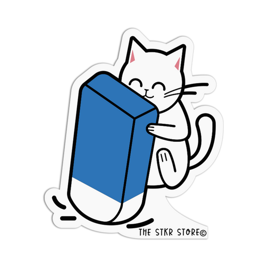Eraser Cat Journal Supply Sticker