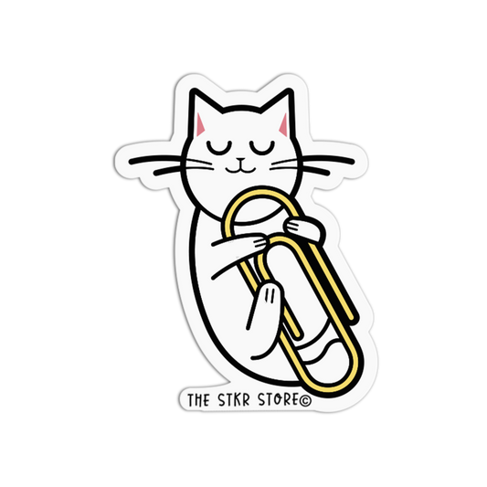 Paperclip Cat Journal Supply Sticker