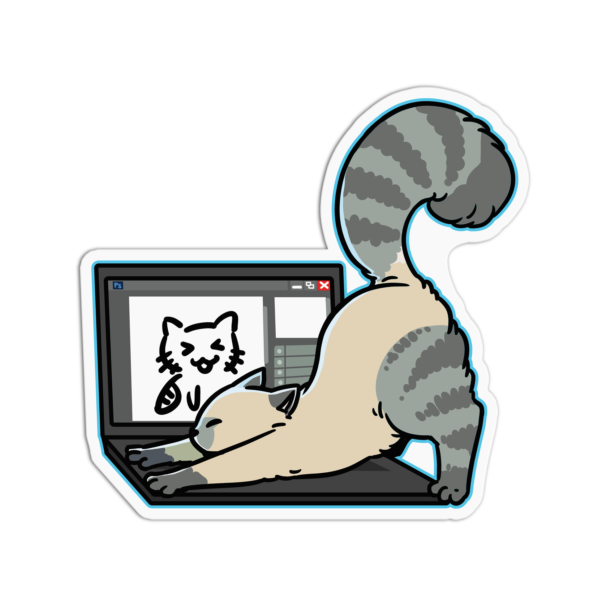 Work Cat Holic Cats Stickers