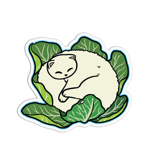 Sleeping In A Cabbage Cats Stickers