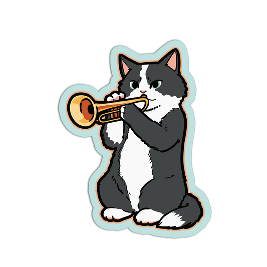 Trumpet Cats Band Stickers