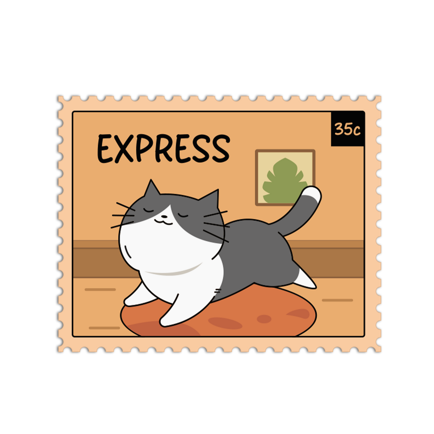Zoomies Express Cat Stamp Sticker - The Stkr Store