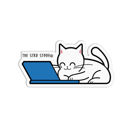 Scholar Cat Studying Sticker