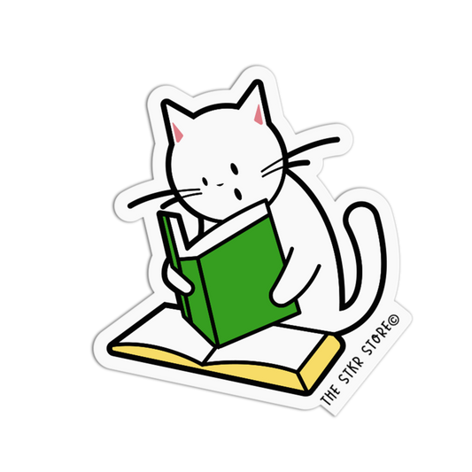 Deep Dive Cat Studying Sticker