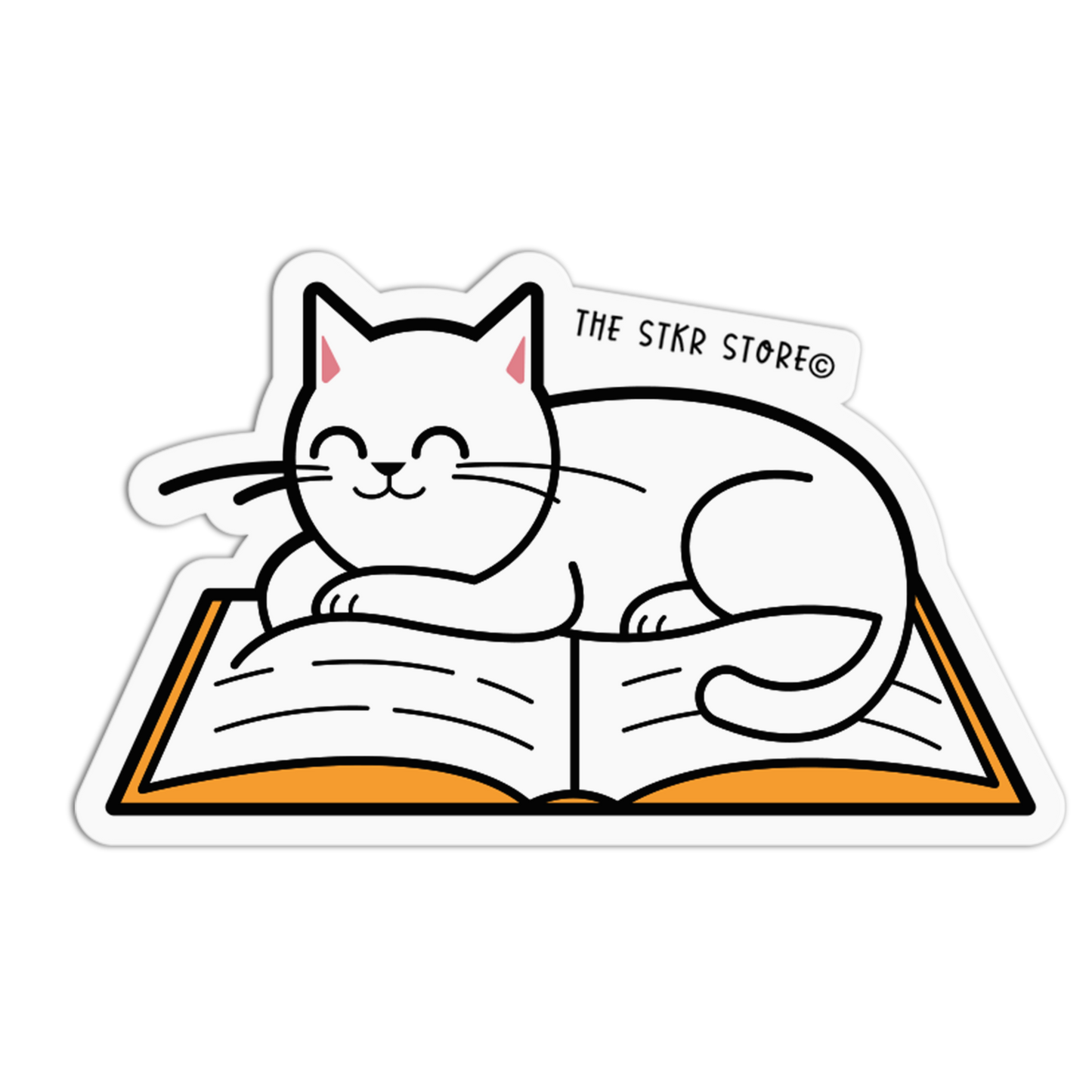 Storytime Slumber Cat Studying Sticker