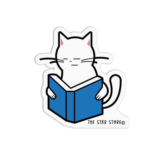 Daily Credit Cat Studying Sticker
