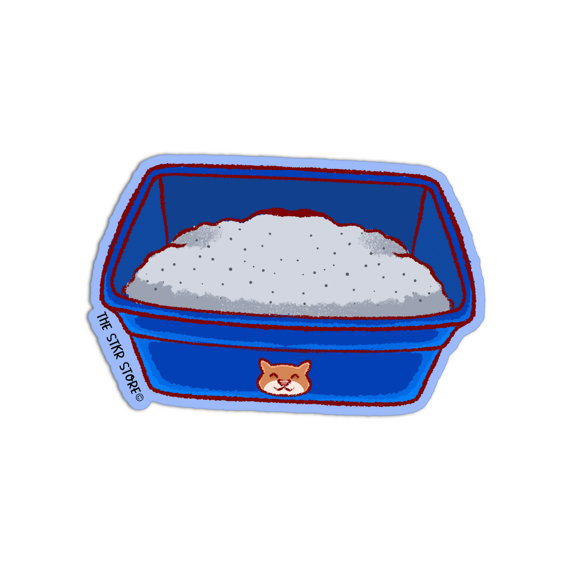Cat litter tray litter sand litter box cat supplies sticker - The Stkr Store