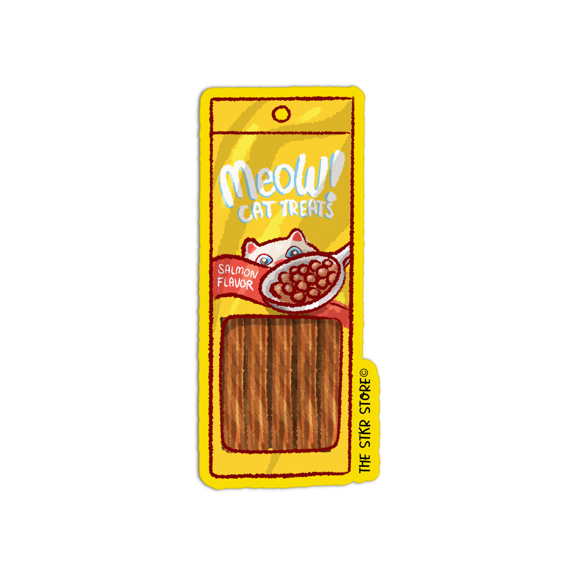 Cat Treats Meow! cat supplies sticker - The Stkr Store