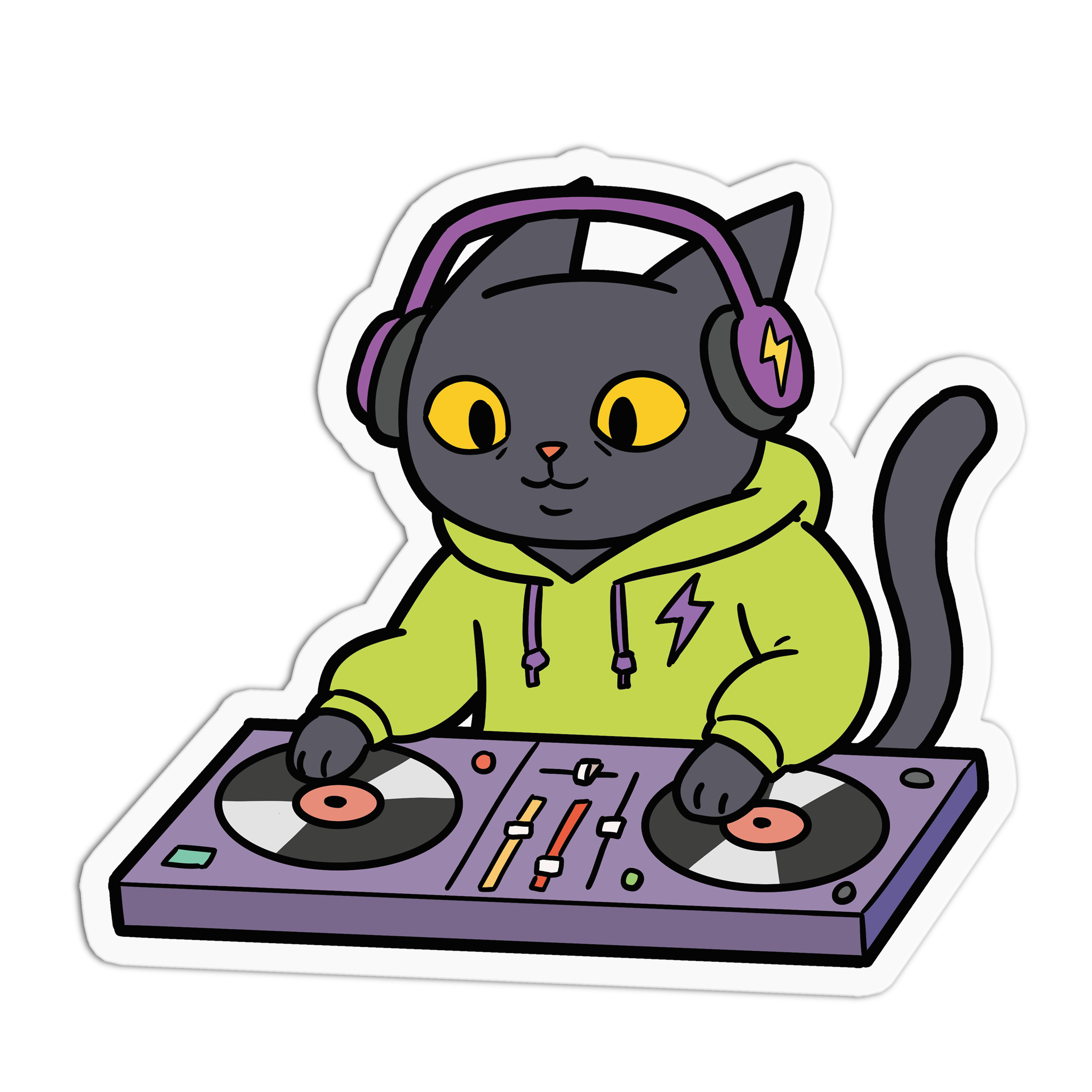 DJ Void Beats Cute Catz Playful Kitty Sticker – The Stkr Store