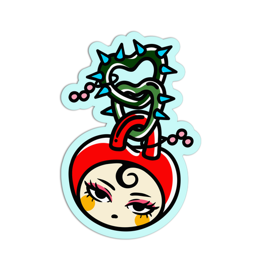 Spiky Chain - Cherry Tattoo Sticker