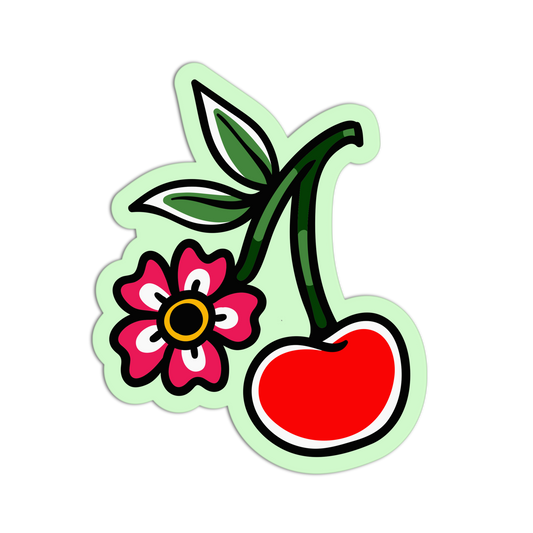 Red Flower - Cherry Tattoo Sticker