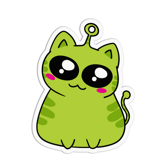 Cute Kitty Chibi Alien Sticker
