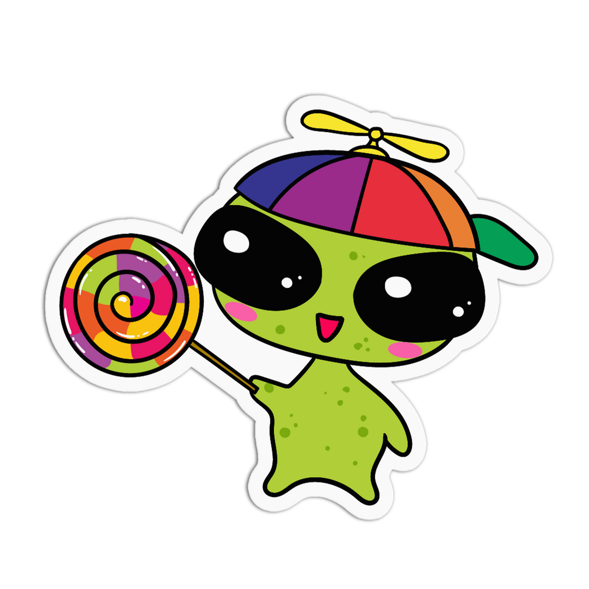 Lollipop Propeller Chibi Alien Sticker