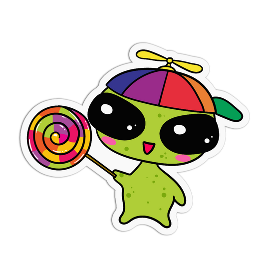 Lollipop Propeller Chibi Alien Sticker