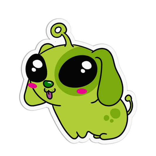 Cute Puppy Chibi Alien Sticker