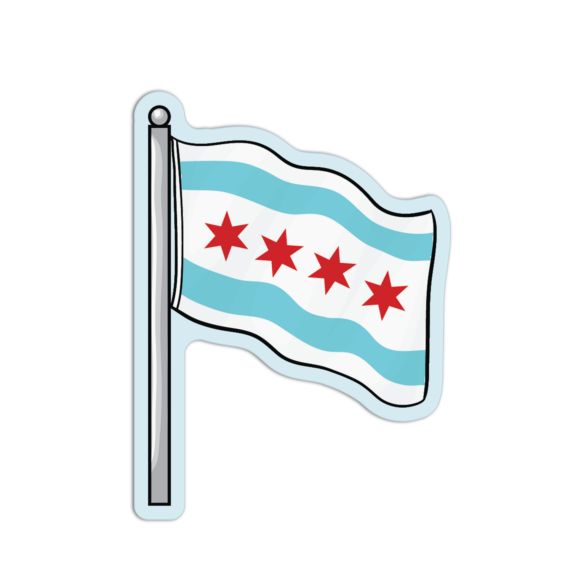 Illustration of a flag with red stars on a white background