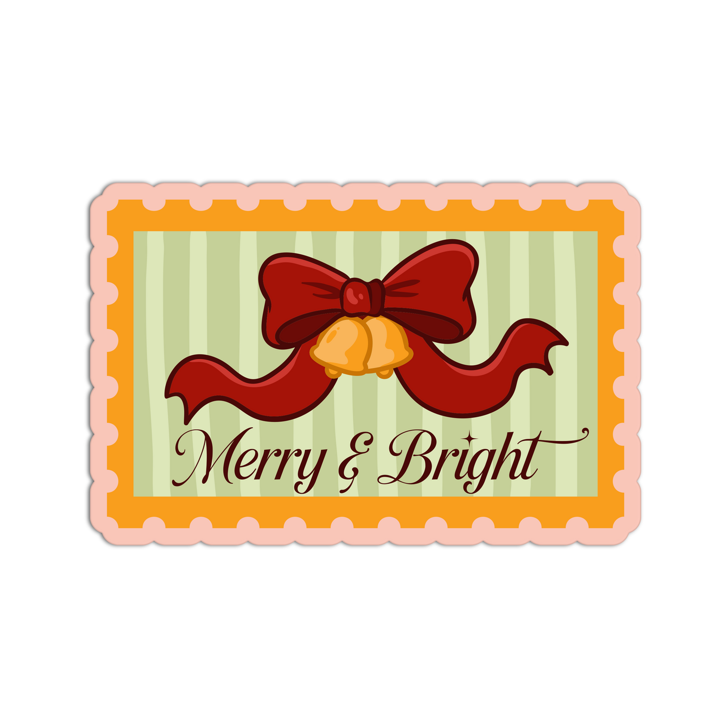Merry & Bright Bells Christmas Stamp Stickers