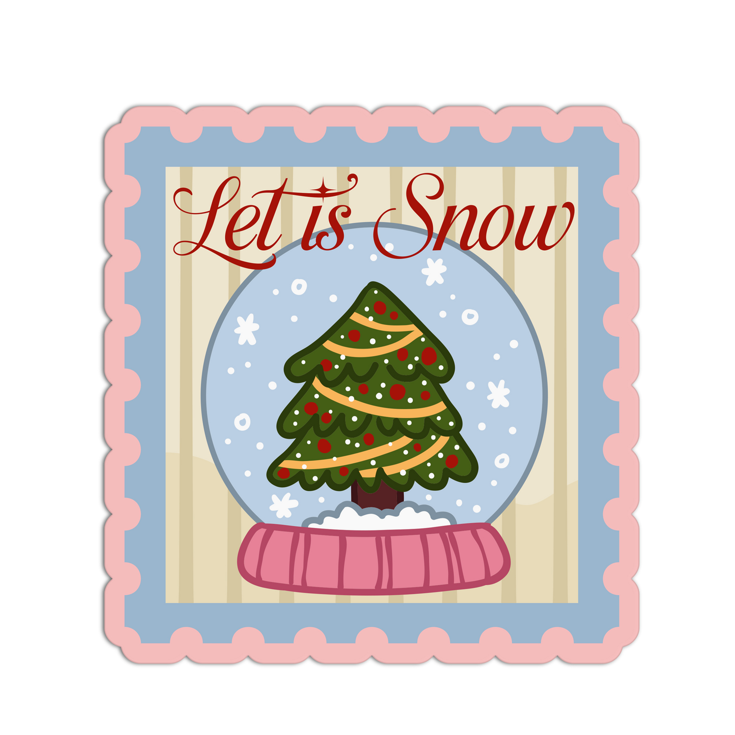 Let It Snow Christmas Stamp Stickers