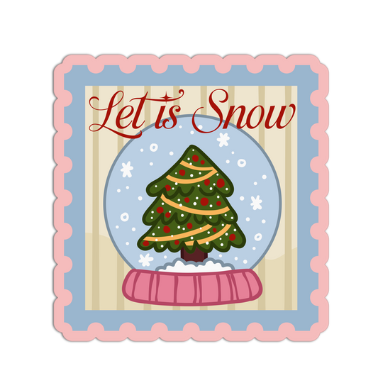 Let It Snow Christmas Stamp Stickers