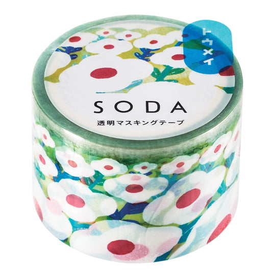 King Jim Soda Transparent Masking Tape - Flower Garden