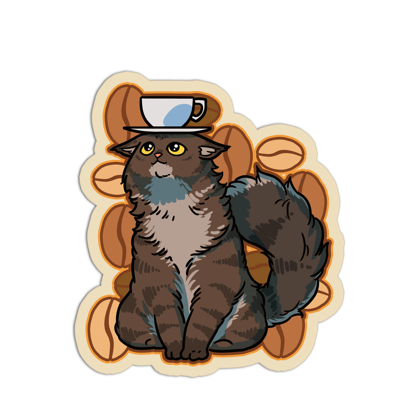 Cat Coffee with a hat